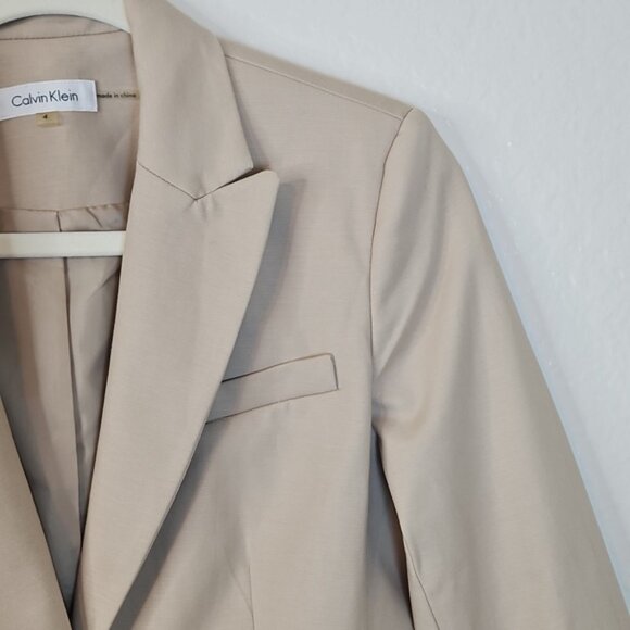 Calvin Klein Beige Blazer Women’s Size 4 - Picture 5 of 14